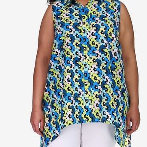 Michele Kors Plus Size Sleeveless Handkerchief Top